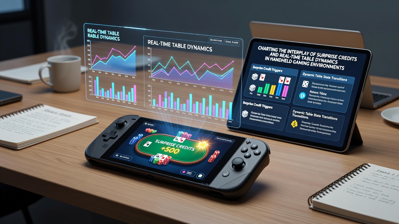 Close-up of tablet screen showing synchronized table updates and credit balance changes