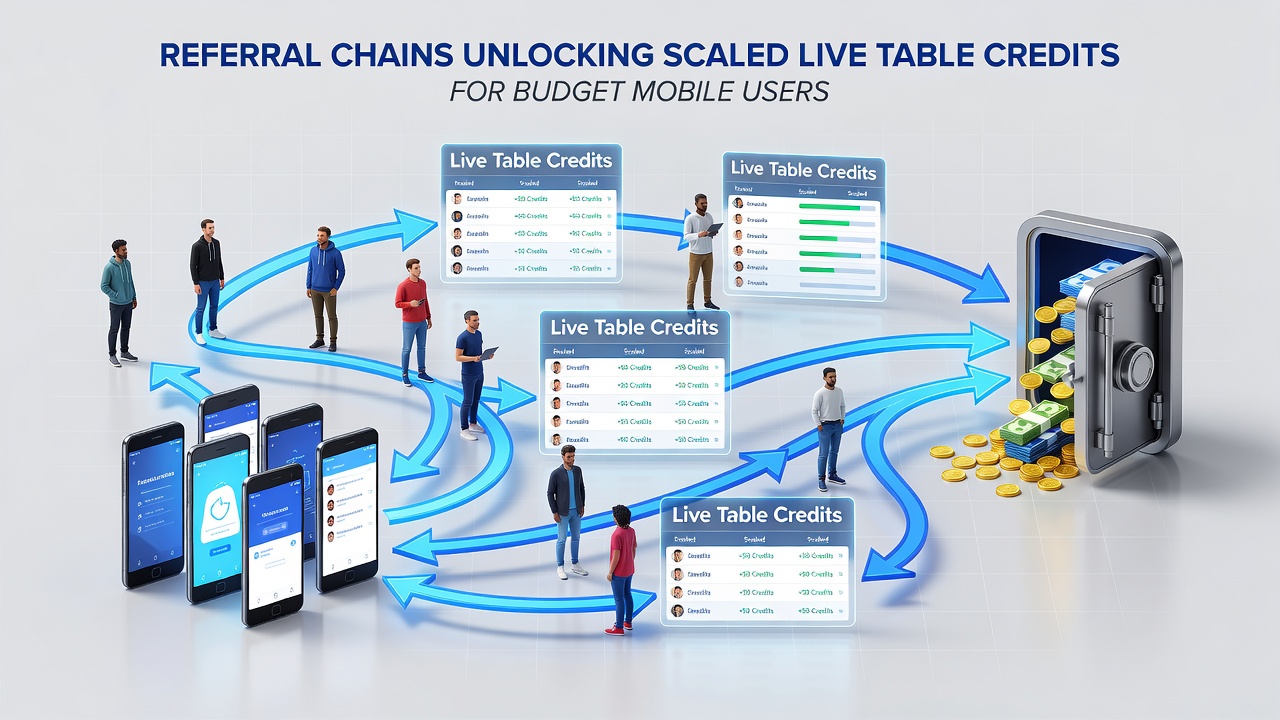 Budget mobile players engaging with live dealer tables after unlocking referral-based credits