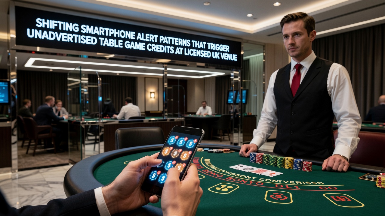 Close-up of casino app interface showing alert settings and table game sections