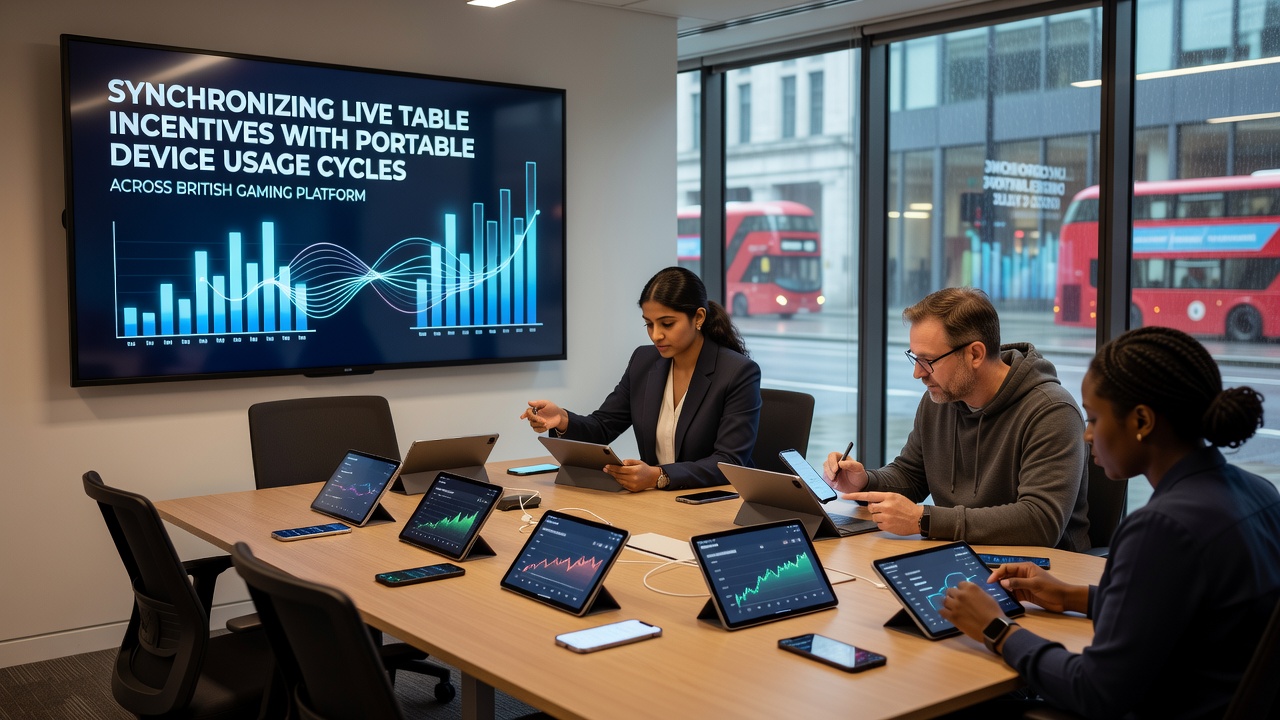 Live dealer table interface on a tablet illustrating real-time incentive synchronization with user device cycles