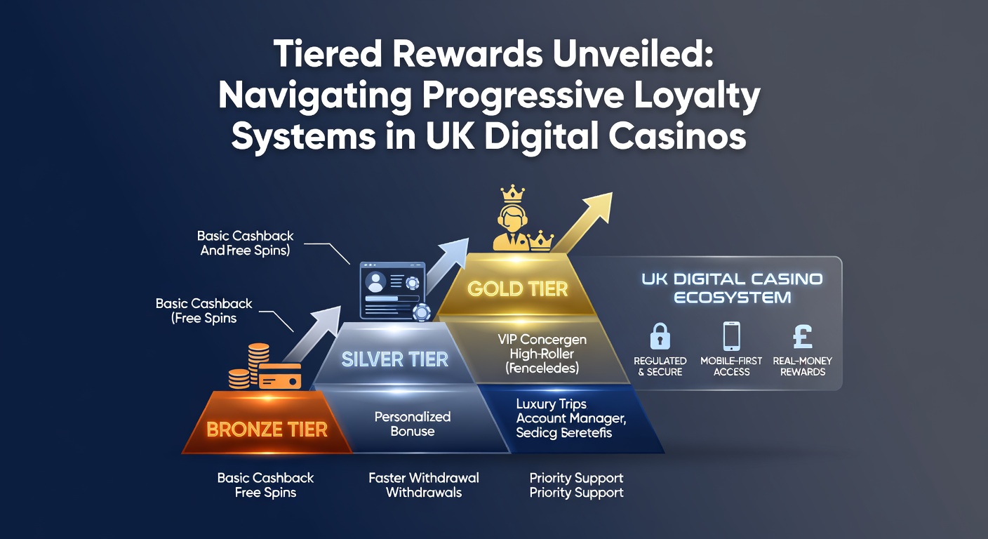 Screenshot of a mobile casino loyalty dashboard displaying tier progress bar, points balance, and upcoming rewards