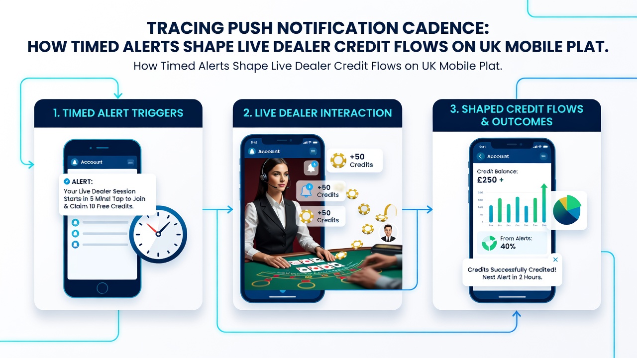 Live dealer table interface displaying credit activation from mobile push alerts