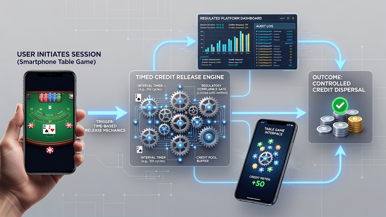 Close-up view of mobile screen showing progressive credit unlock notifications during a poker session